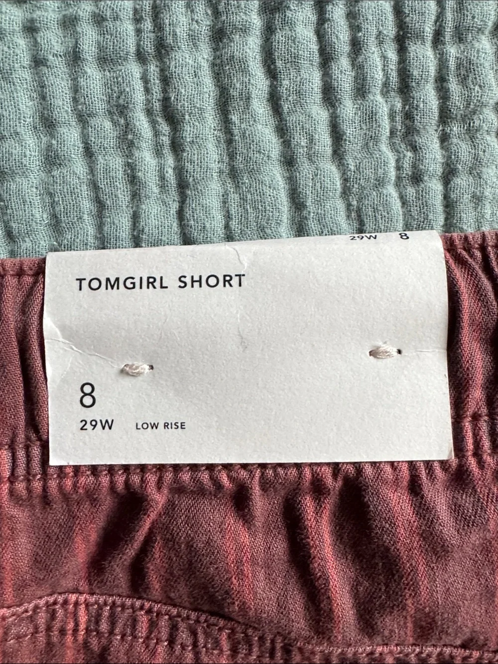 American Eagle Outfitters Women's Maroon Striped Drawstring Shorts - Picture 3 of 6
